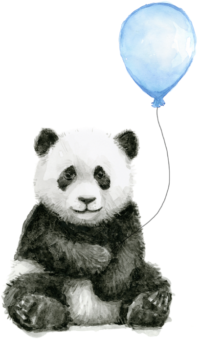 Click And Drag To Re-position The Image, If Desired - Panda Watercolor (426x700), Png Download