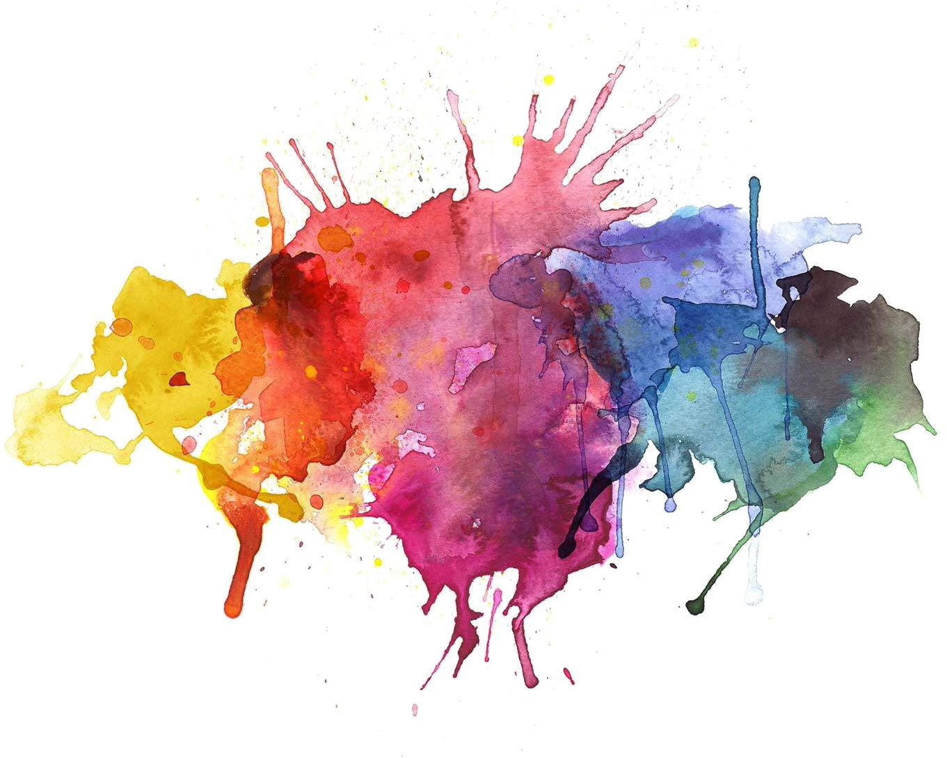 Abstract Watercolor Transparent Images Png - Watercolor Splash (1500x1102), Png Download