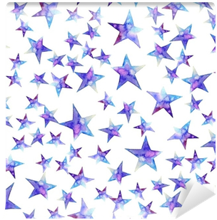 Seamless Pattern Of Colorful Watercolor Star Icon - Watercolor Painting (400x400), Png Download