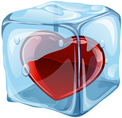 Heart In Ice Cube Png Clipart - Ice Heart Psd (500x484), Png Download