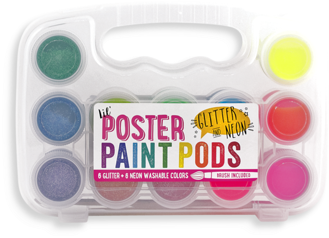 Lil' Poster Paint Pods - Lil Paint Pods - Poster Paint - Neon & Glitter (800x800), Png Download