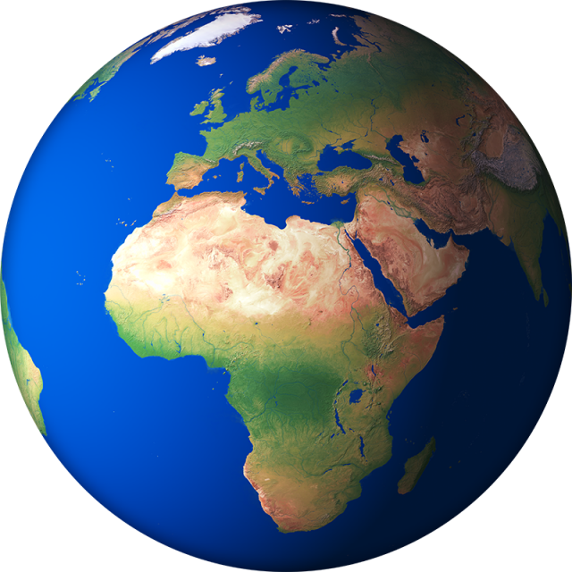 3d Earth Render 10, Globe, Earth, Planet Png And Psd - South Africa On The Globe (640x640), Png Download