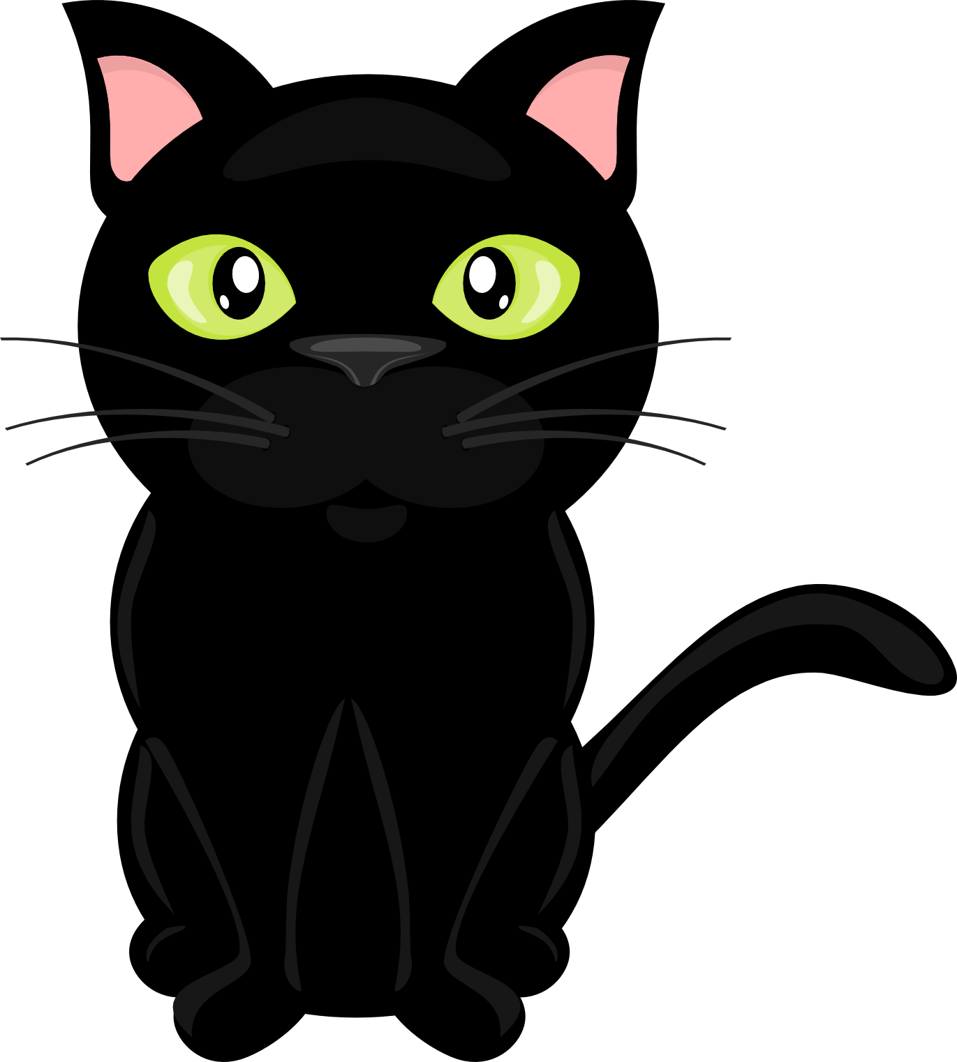 Cats Png Free Images, Download Banner Black And White - Black Cat With Transparent Background (1371x1522), Png Download
