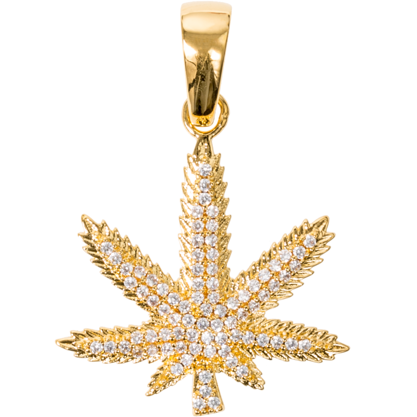 Download Transparent Iced Weed Leaf In Yellow Gold Weed Chains Iced