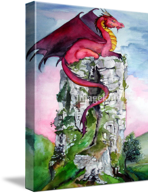 "dragon Rock" By Shoshanna Bauer, Champaign, - Gallery-wrapped Canvas Art Print 11 X 14 Entitled Dragon (496x650), Png Download