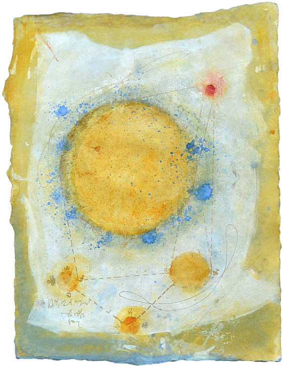 Star Map - Watercolor Paint (634x796), Png Download