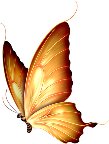 Autumn Gold - Beautiful Yellow Butterfly .png (380x500), Png Download