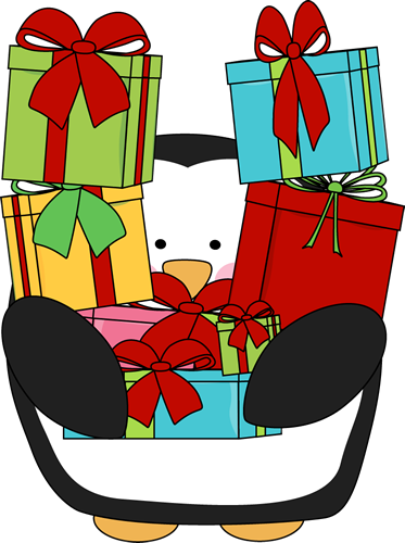 Penguin Carrying Christmas Presents Clip Art - Pennquin With Gifts Samsung Galaxy S8 Case (373x500), Png Download