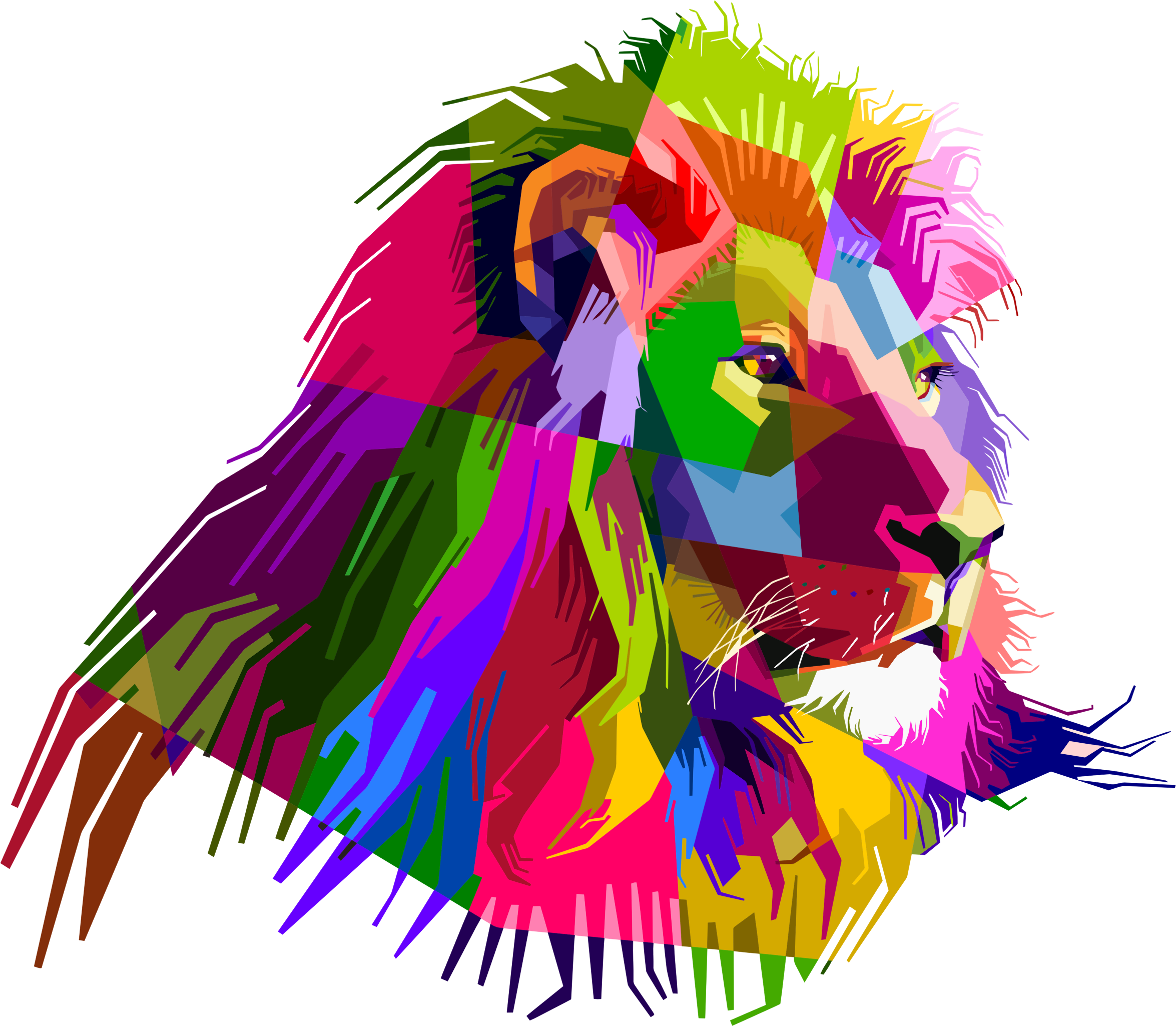 Lion Transparent Png - Lion Art (2350x2050), Png Download