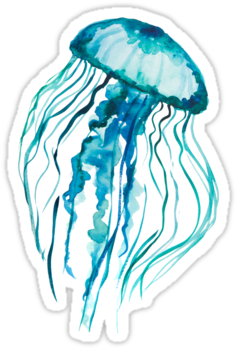 Watercolor Jellyfish • Also Buy This Artwork On Stickers, - Watercolor Jellyfish (375x360), Png Download