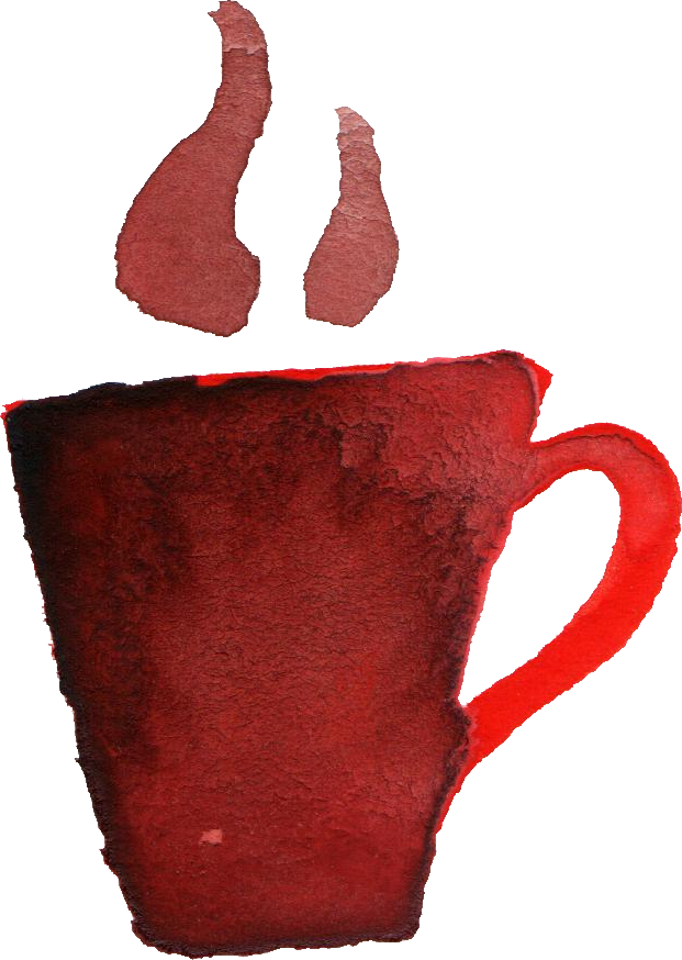 Free Download - Red Watercolor Coffee Png (621x874), Png Download