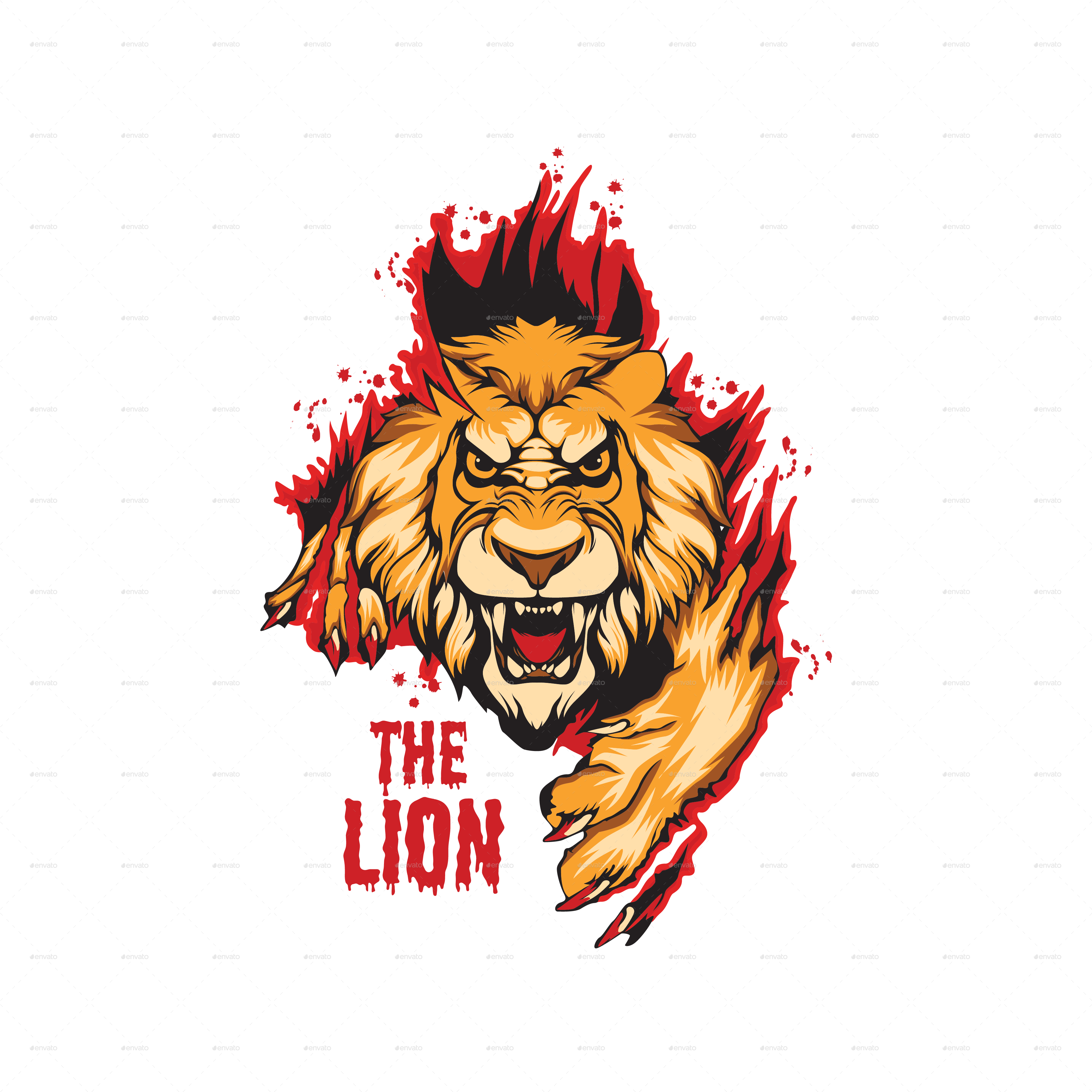Lion-01 - Lion T Shirt Design Png (3600x3600), Png Download