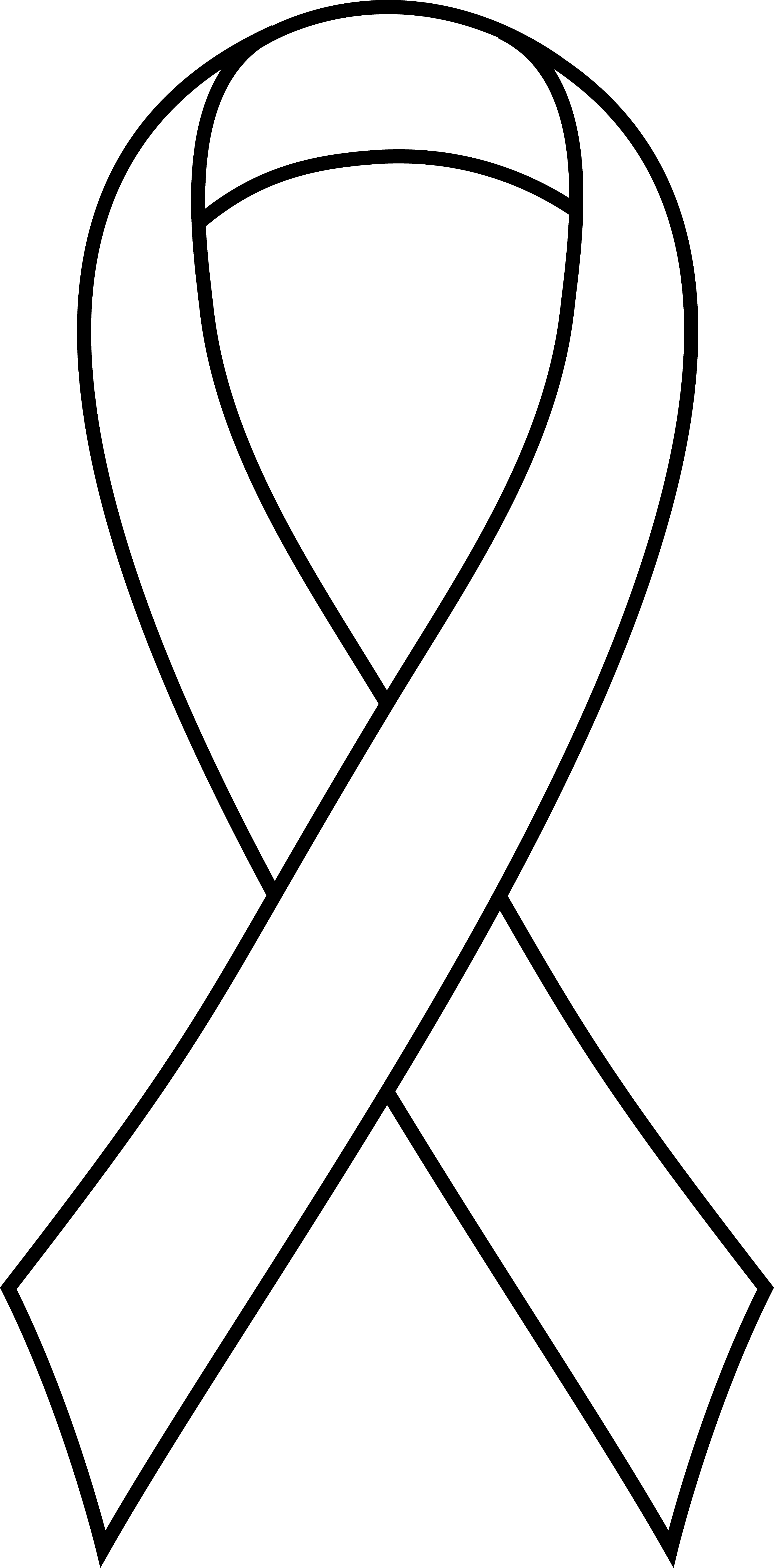 Breast Cancer Clip Art - Cancer Ribbon (3426x6934), Png Download
