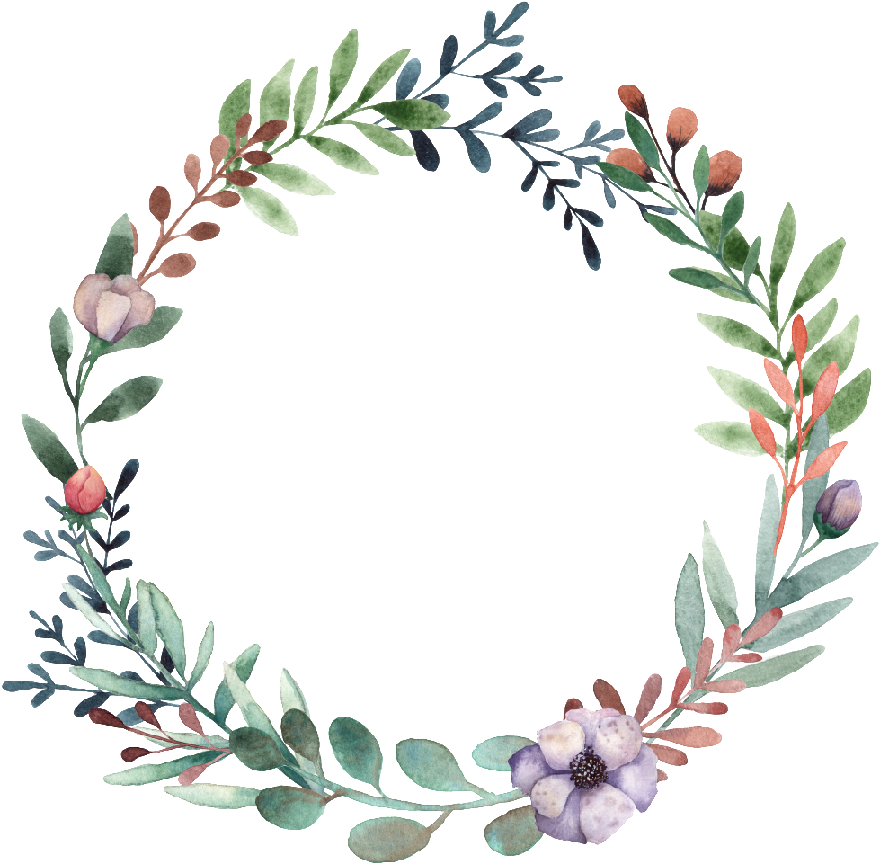This Graphics Is Hand Painted Green Small Leaf Wreath - Portable Network Graphics (1024x1024), Png Download