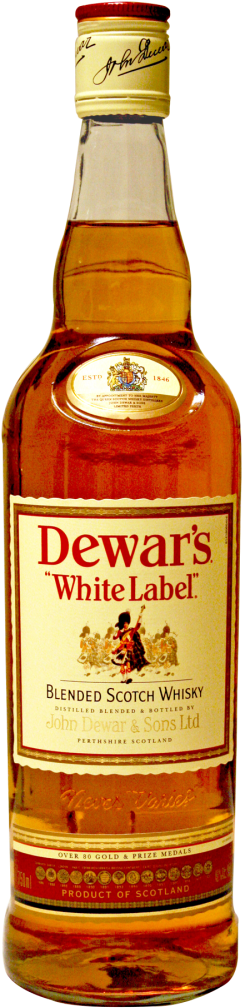 Whiskey Bottle Png Transparent Image - Dewar's Scotch White Label Liter (500x1106), Png Download