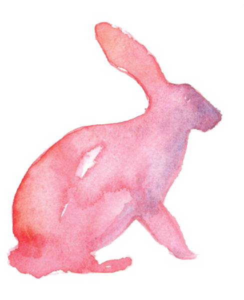 Lay Your Stencil On Watercolor Paper And Use A 1/2″ - Water Color Rabbit Png (488x600), Png Download
