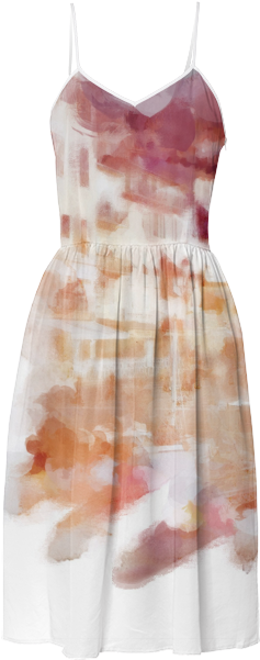 Fisherman's Town Abstract Watercolor Summer Dress $125 - Cocktail Dress (400x621), Png Download