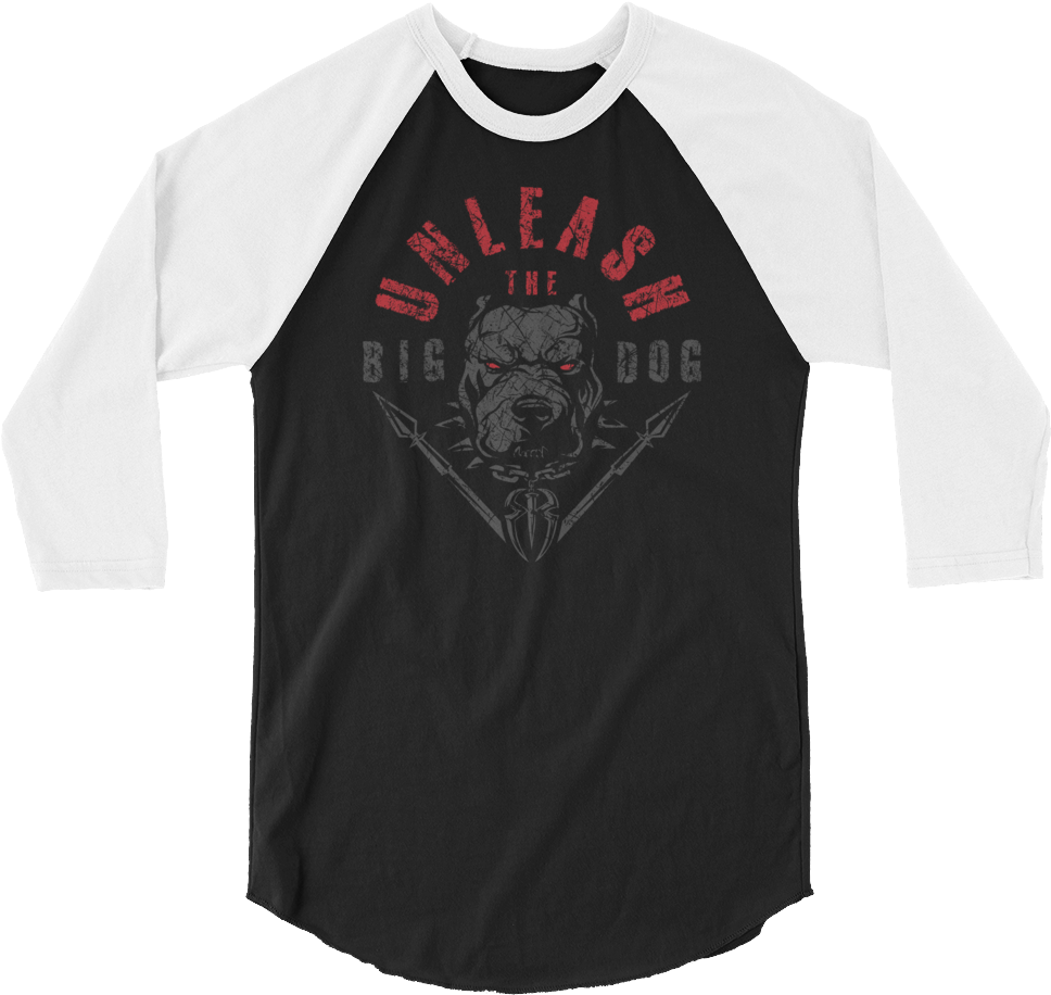Roman Reigns "unleash The Big Dog" 3/4 Sleeve Raglan - Roman Reigns Unleash The Big Dog Tee (1000x1000), Png Download
