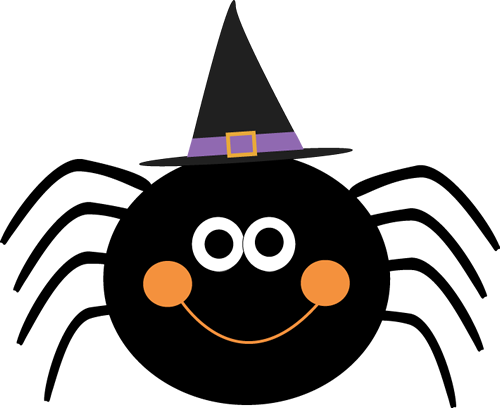 Holloed Clipart Spider - Cute Halloween Clip Art (500x408), Png Download