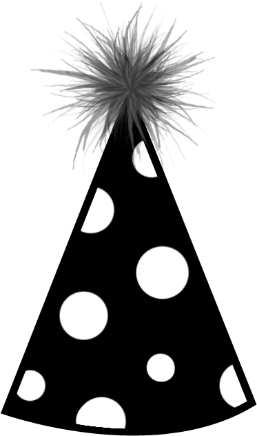 Birthday Hat Png - Black And White Birthday Hat (500x700), Png Download