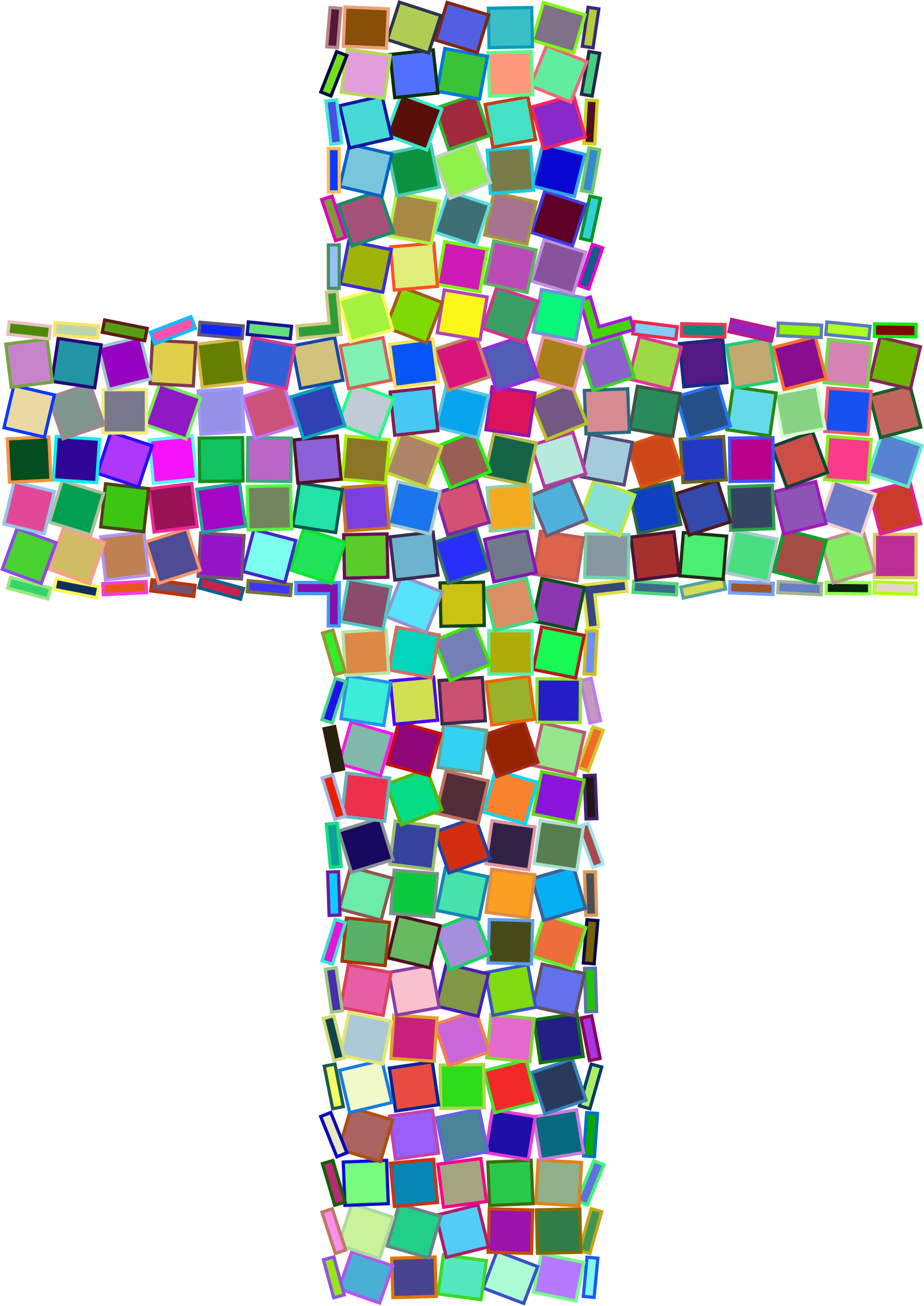This Free Icons Png Design Of Prismatic Mosaic Cross (1636x2312), Png Download
