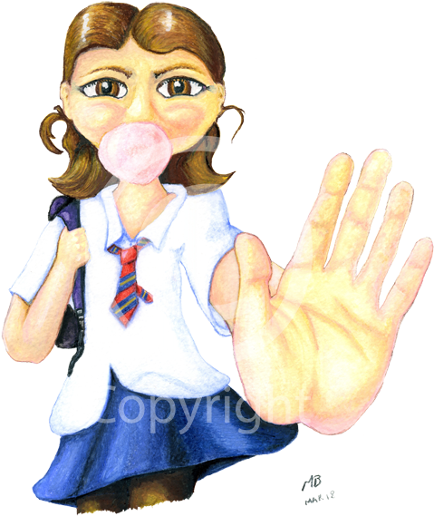 Talk To The Hand, The Face Ain't Listening, Cartoon, - Talk To The Hand (492x600), Png Download
