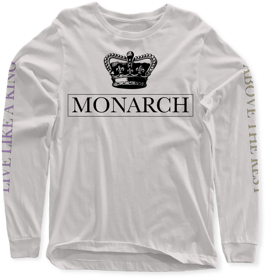 Monarch Og Long Tee - Long-sleeved T-shirt (1024x1129), Png Download