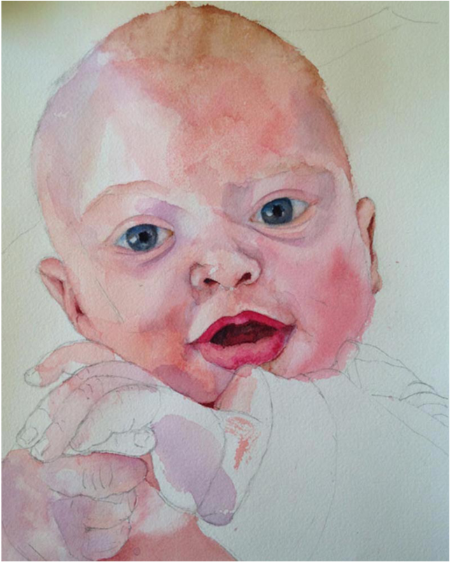 Arlo Watercolor On Paper - Watercolor Painting (1000x840), Png Download