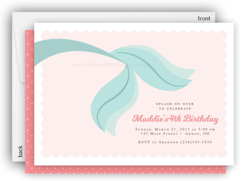 Mermaid Tail Party Invitation • Baby Shower Birthday - Baby Shower (480x357), Png Download