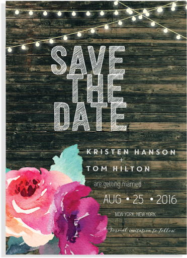 Watercolor Floral & Inspired Wood Art Invitation Set - Art (734x734), Png Download