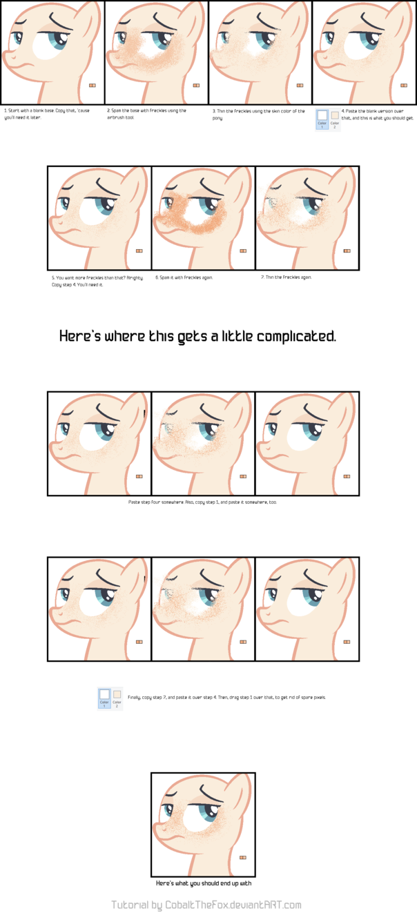 Freckles Tutorial By Cobaltthefox On Deviantart Picture - Cartoon (604x1323), Png Download