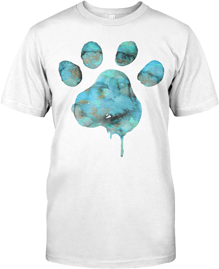 Blue Watercolor Paw - Life Is Better With Cows Around (900x1125), Png Download