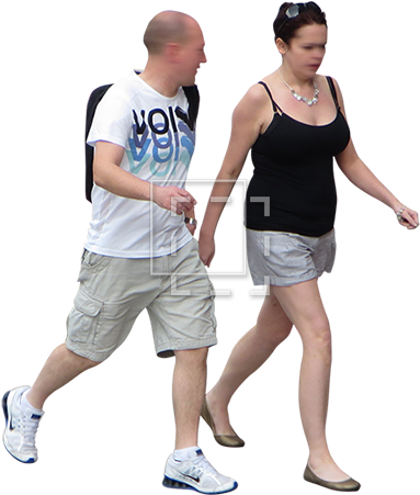 Man And Woman Walking - Woman Png Walking Man (450x450), Png Download