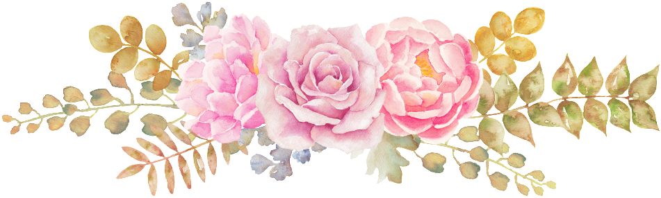 This Graphics Is Pink Green Flower Transparent Decorative - Painted Watercolor Composition Png (1024x371), Png Download