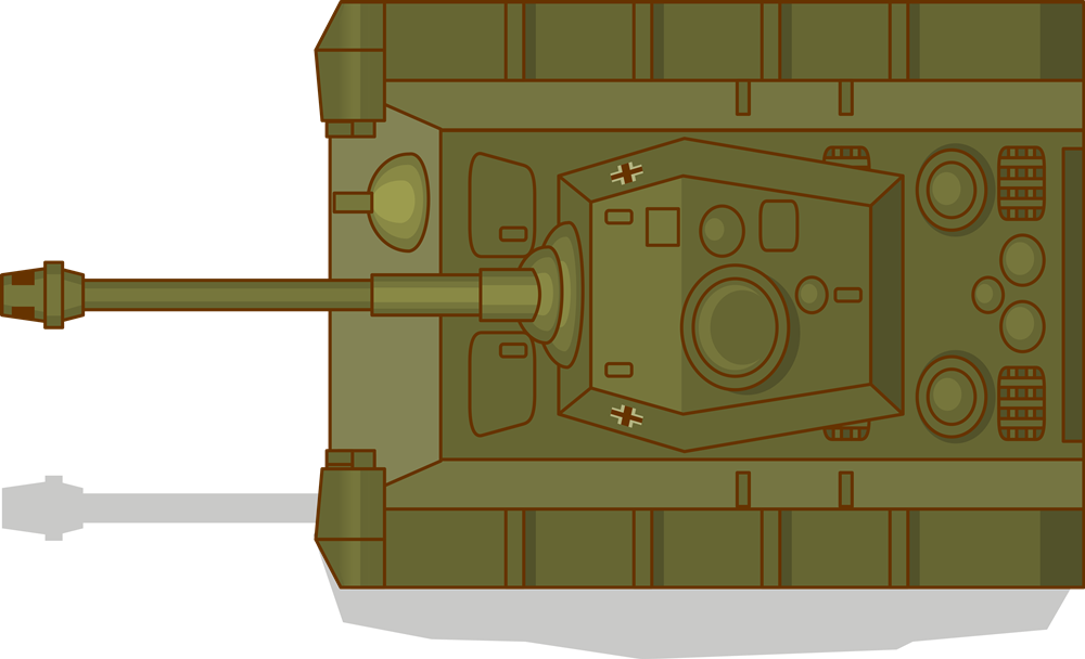 Free Tank Clip Art - Tank Png Top View (1000x608), Png Download