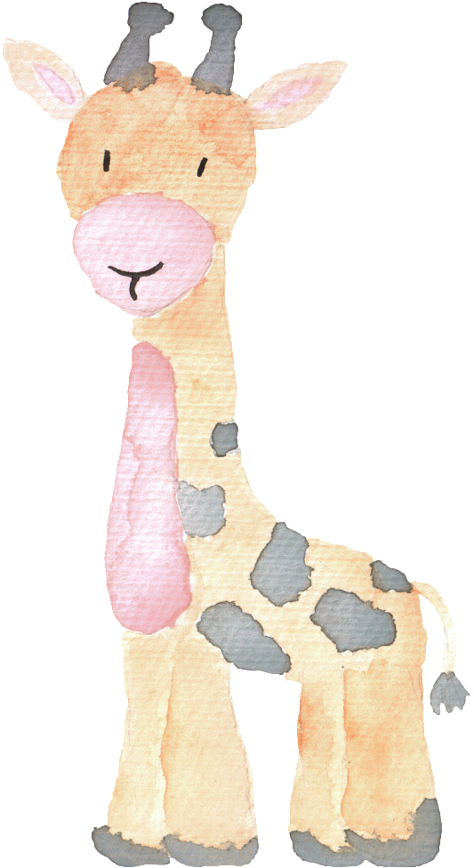 Yellow Hand Drawn Giraffe Hand Drawn Cartoon Animal - Nursery Safari Animal Prints (1024x1024), Png Download