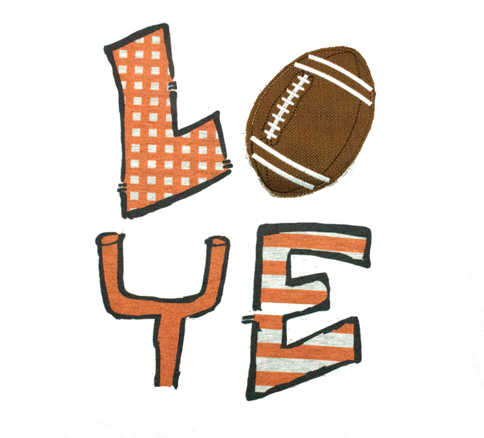 Fringed Love Football - Blue (1024x1005), Png Download