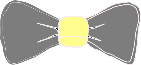 How To Set Use Yellow Gray Bow Tie Icon Png (600x280), Png Download