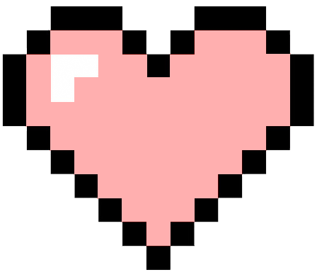 Pixel Heart - 8 Bit Heart Pink (460x393), Png Download