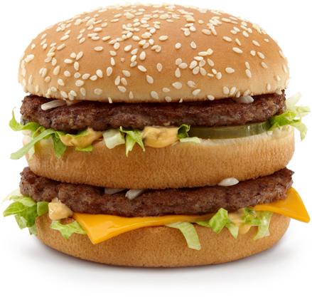 Mcdonalds Big Mac - Mcdonald's Food (444x460), Png Download