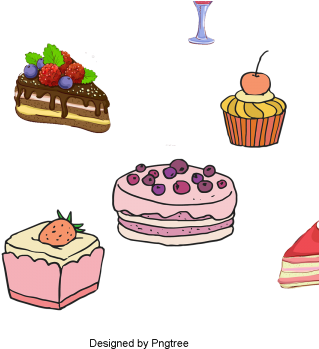 Cartoon Hand-painted Dessert Food, Dessert, Gourmet, - Dessert (360x360), Png Download