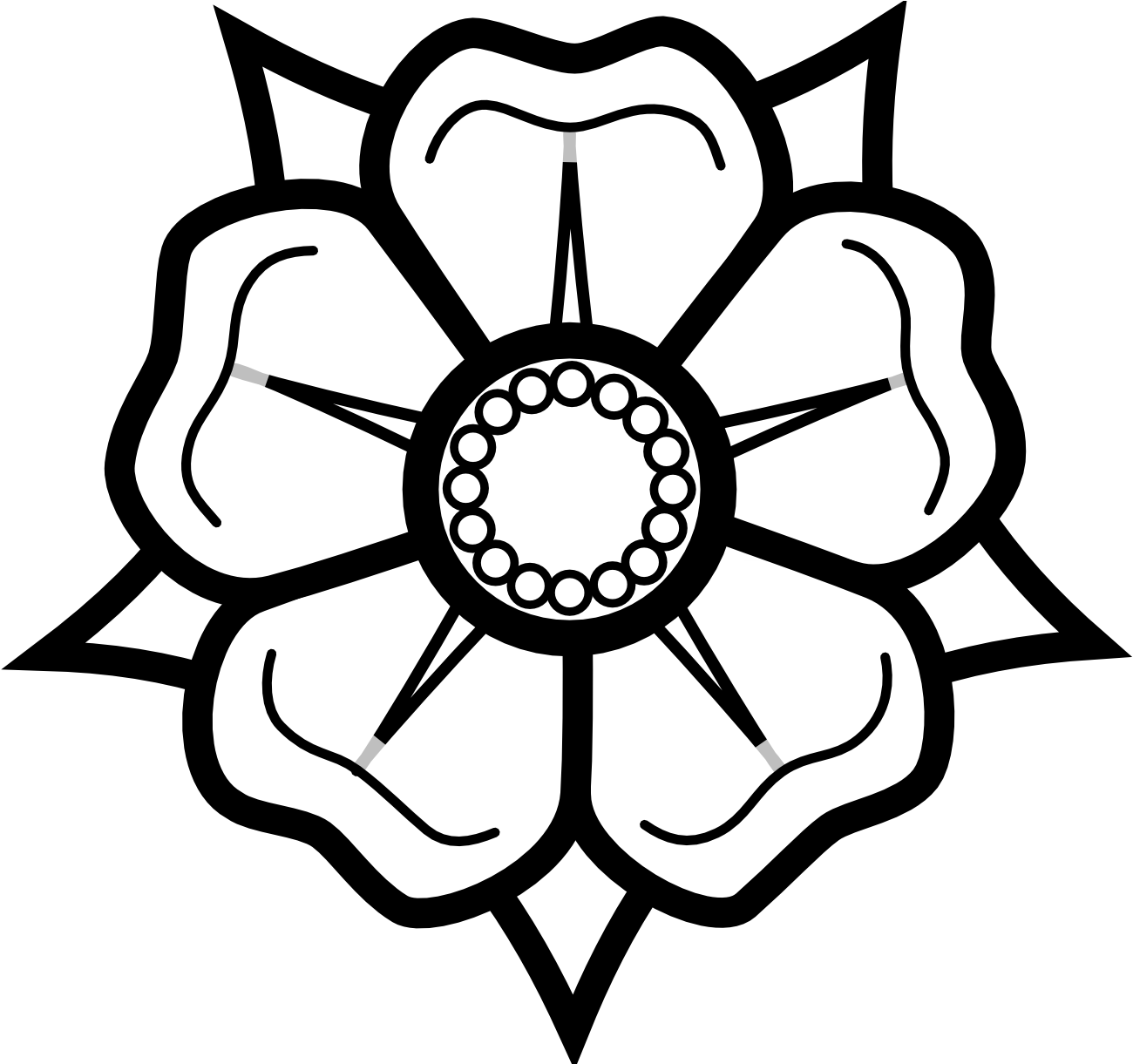 Black And White Flower Drawing Png - Easy Cute Flower Drawings (1331x1220), Png Download