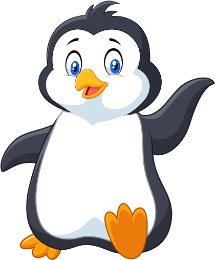 Cartoon Penguin Png - Cartoon Penguin Waving (437x518), Png Download