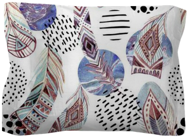 Watercolor Tribal Feathers Seamless Pattern With Abstract - Formas De Plumas (400x400), Png Download