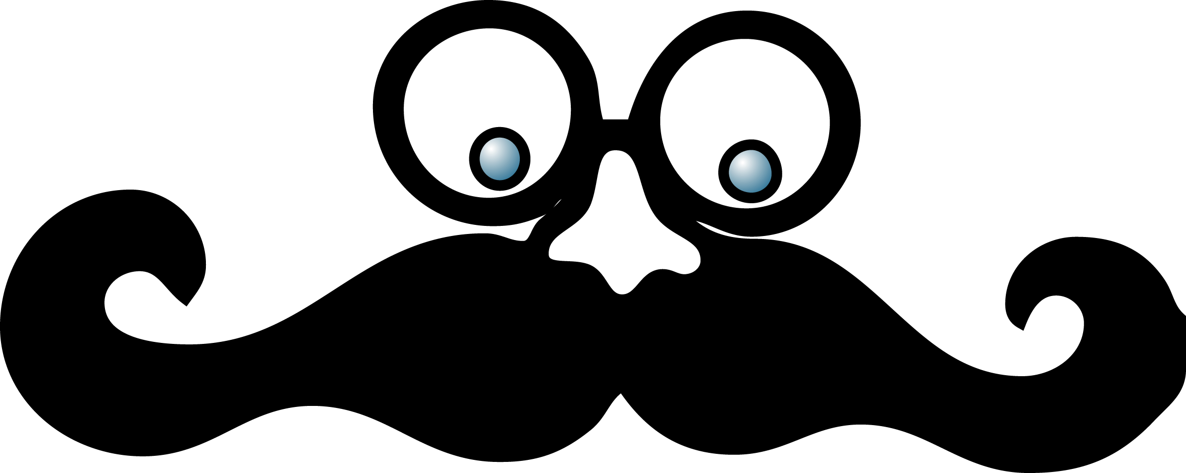 Safam Mustache Logo - Cartoon Face With Mustache (2350x938), Png Download