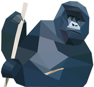 Monkey, Low Poly, Gorilla, Background - Abstract Gorilla Leather Sling Bag & Women's Handbag (510x340), Png Download