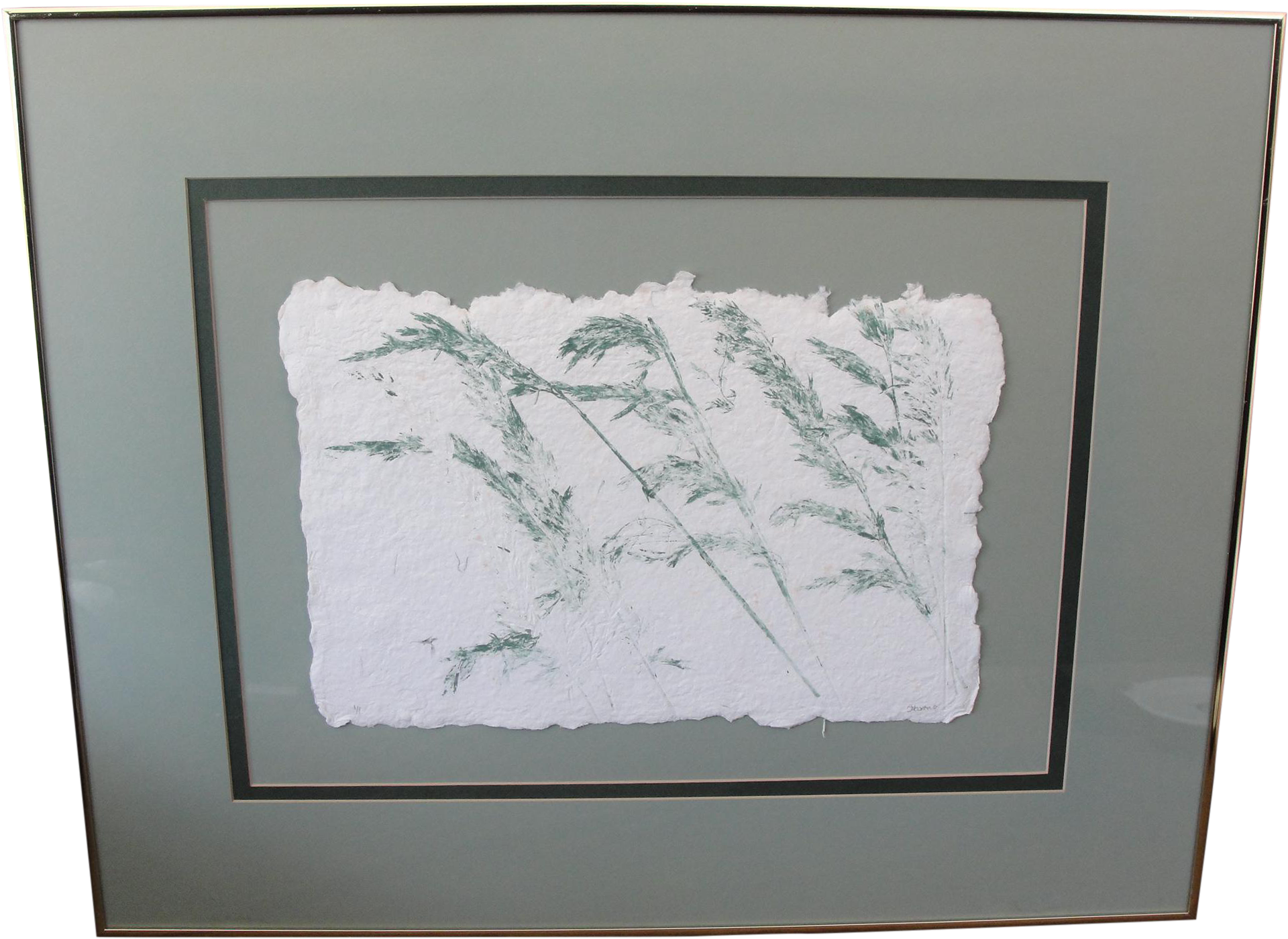This Is A Beautiful Print Of Wind Swept Reeds On Distressed - Picture Frame (2132x1554), Png Download