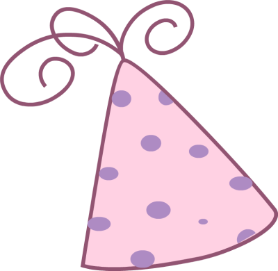 Purple Clipart Party Hat - Cute Party Hat Png (400x390), Png Download