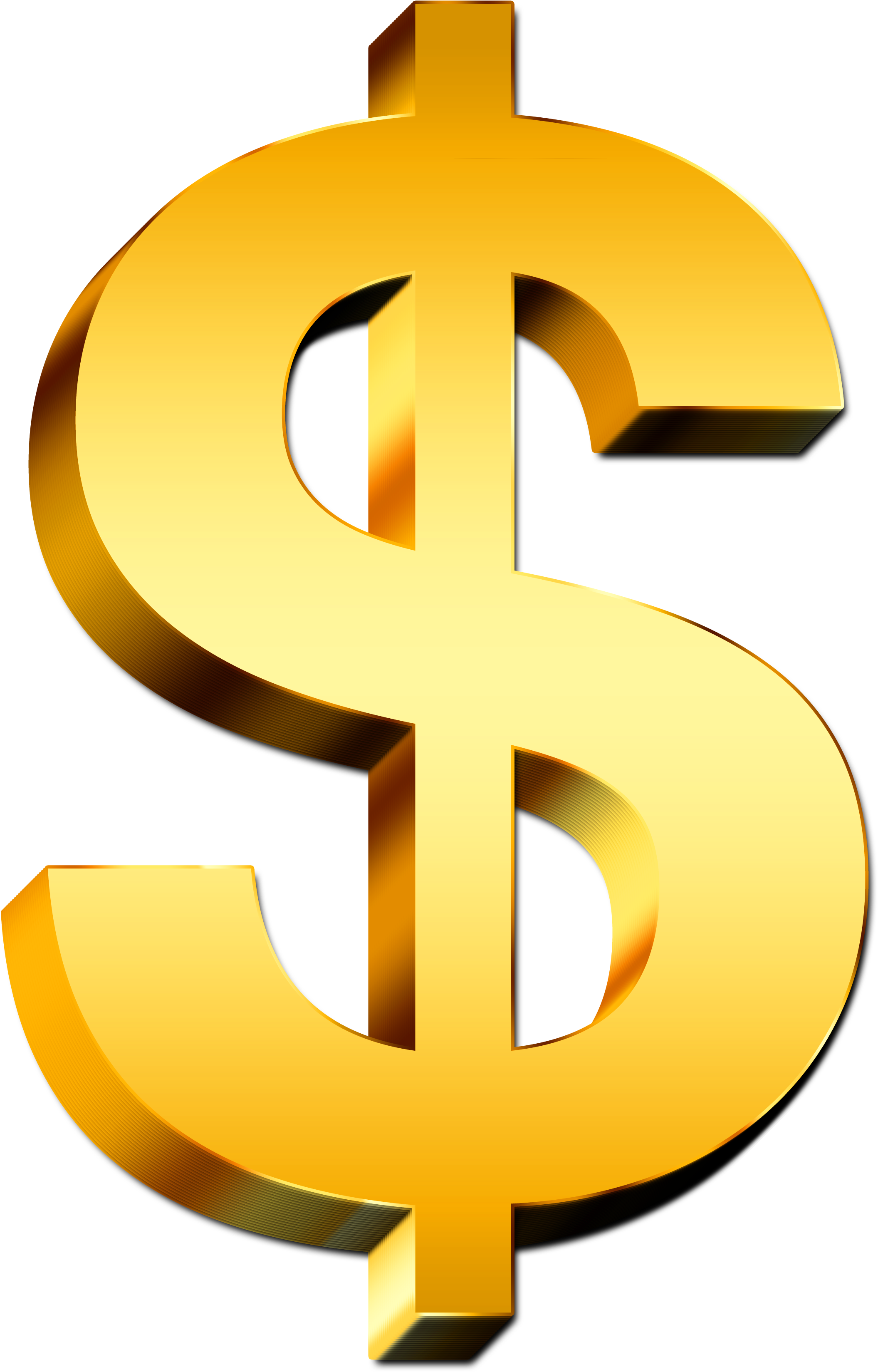 Gold Dollar Sign Png (2435x3472), Png Download