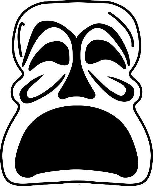 Mask, Unhappy, Sad, Face, Demon, Monster, Evil - Sad Mask Clipart (527x640), Png Download